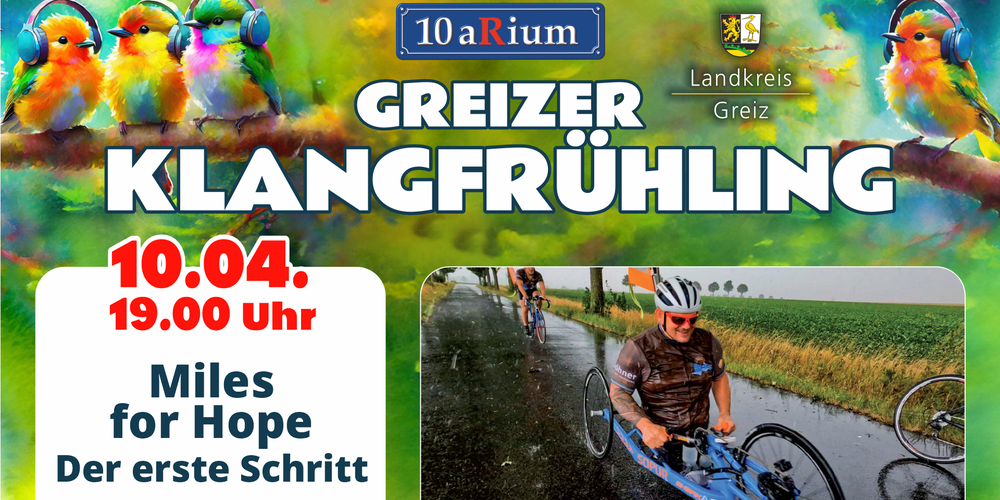 Tickets Filmvorführung "Miles For Hope" & Gespräch mit Florian Sitzmann, Eine inspirierender Abend im 10aRium in Greiz